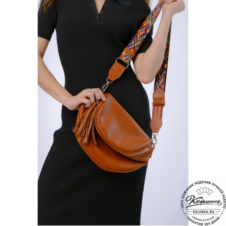 Женская кожаная сумка "Либерти" (рыжая)